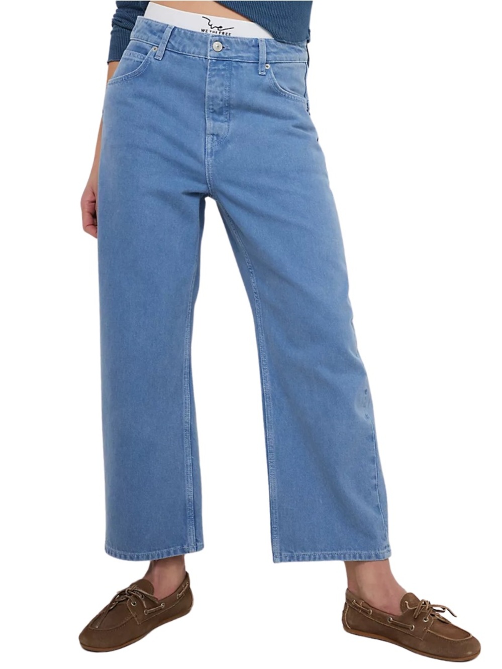 We The Free Light Blue Wide-Leg High-Rise Jeans